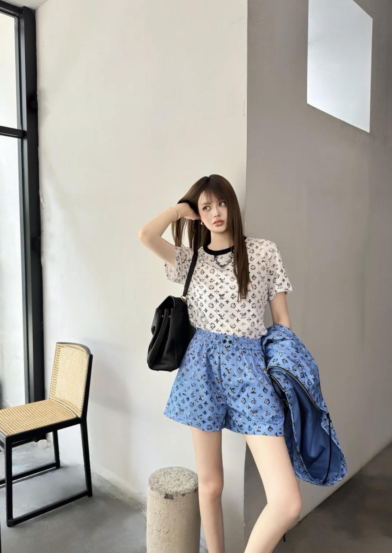 루이비통 하이웨이스트 프린트 반바지 (해외배송)