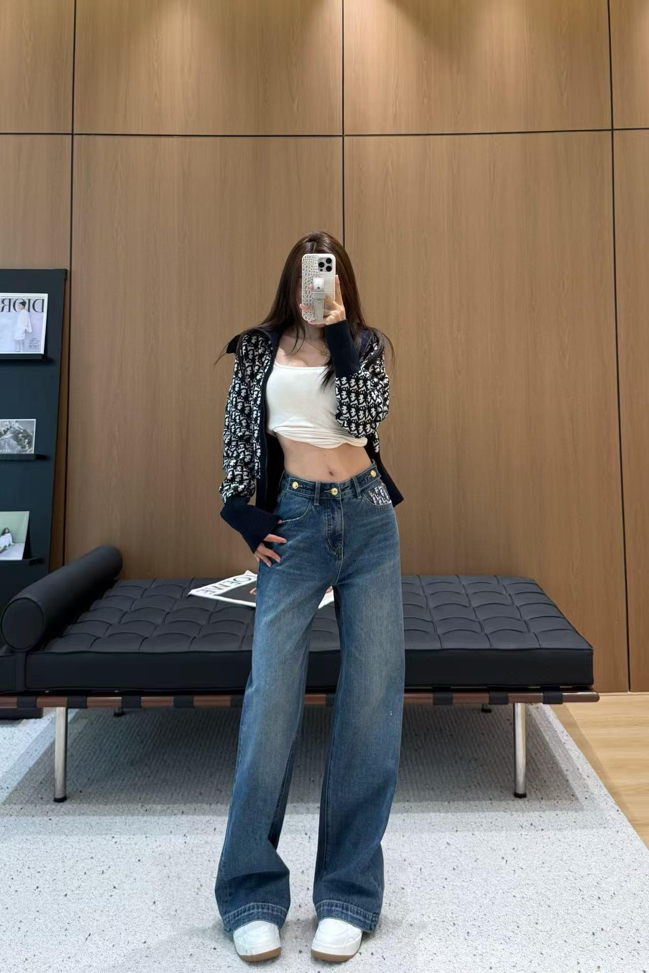 디올 클래식 자카드 포켓 데님 스트레이트 팬츠 2컬러 (해외배송)