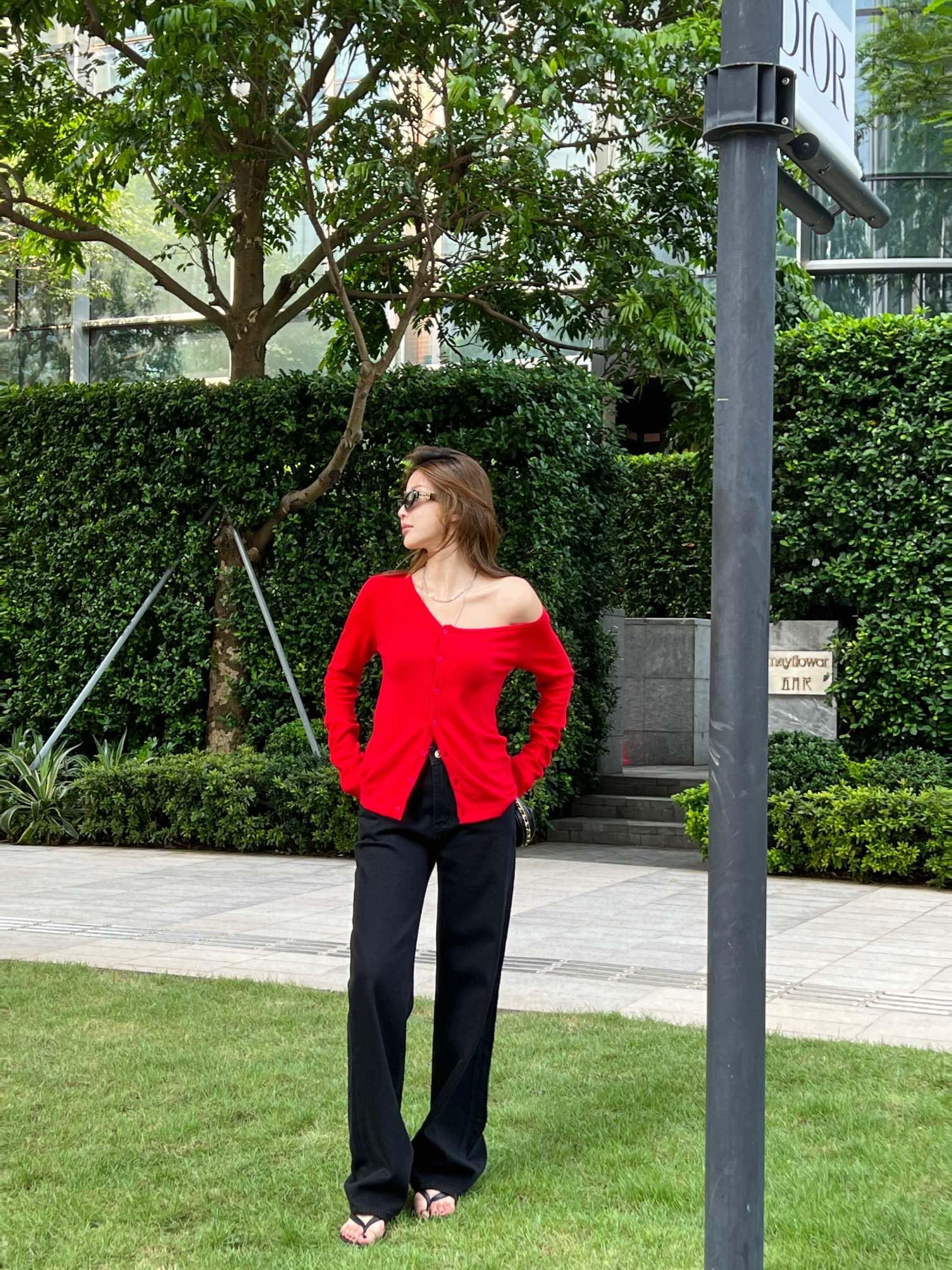 샤넬 레더 포켓 스트레이트 팬츠 (해외배송)